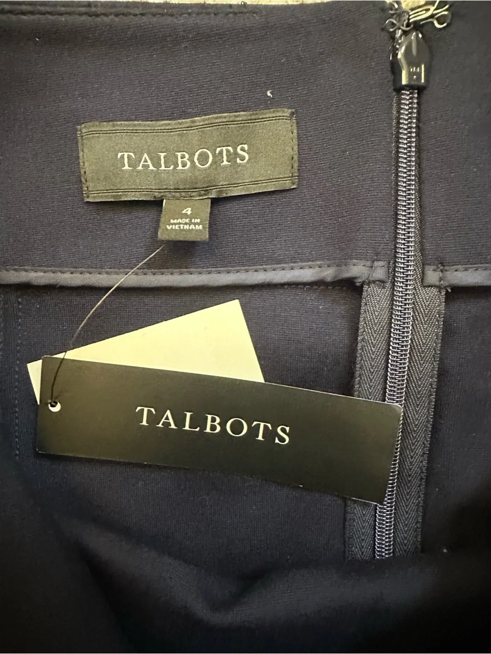 NWT Talbots Navy Pencil Skirt Ponte Stretch